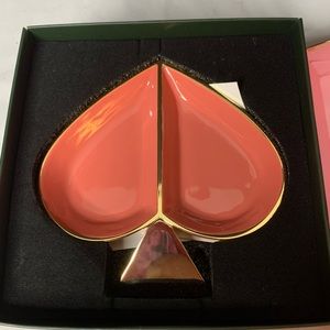 NIB KATE SPADE ♠️ GOLD & CORAL ENAMEL METAL DISH